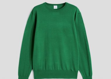 ASPESI Ανδρικό Πράσινο Merino Wool Crew Neck Jumper - ASPESI - 