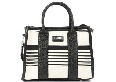 Ασπρόμαυρη τσάντα χειρός - LES TROPEZIENNES - 