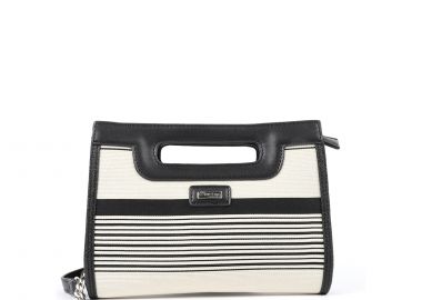 Ασπρόμαυρη τσάντα χειρός - LES TROPEZIENNES - 