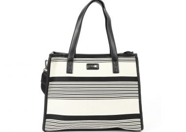 Ασπρόμαυρη τσάντα ώμου - LES TROPEZIENNES - 