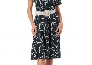 ΑΣΠΡΟΜΑΥΡΟ ΦΟΡΕΜΑ ΜΕ ΚΡΟΥΑΖΕ ΜΠΟΥΣΤΟ - Anna Raxevsky - 