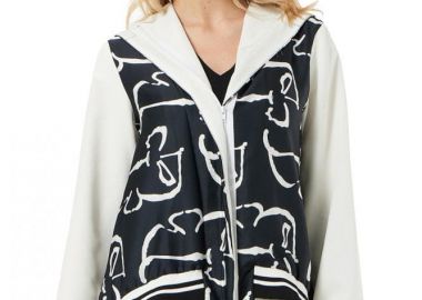 ΑΣΠΡΟΜΑΥΡΟ OVERSIZED ΜΠΟΥΦΑΝ ΜΕ ΚΟΥΚΟΥΛΑ - Anna Raxevsky - 