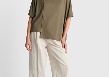 Ασύμμετρη μπλούζα με κοντό μανίκι - 5206179083348 -  - 