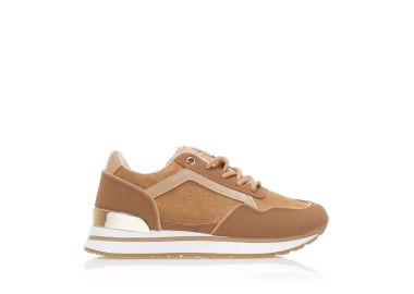 Αθλητικά χακί σουέτ με γουνάκι στη γλώσσα και κορδόνια ΧΑΚΙ - Tsoukalas - 