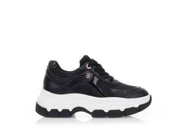 Αθλητικά δίπατα με συνδυασμό υλικών ΜΑΥΡΟ - Tsoukalas - 