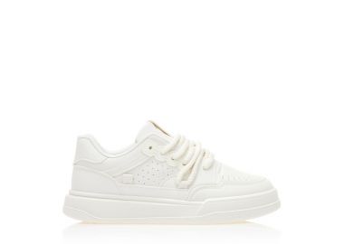 Αθλητικά εκρού δερματίνη με ιδιαίτερο δέσιμο από κορδόνια ΕΚΡΟΥ - Tsoukalas - 