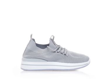 Αθλητικά γκρι υφασμάτινα κάλτσα με κορδόνια ΓΚΡΙ - Tsoukalas - 