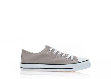 Αθλητικά γκρι υφασμάτινα με κορδόνια ΓΚΡΙ - Tsoukalas - 