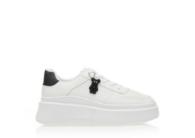 Αθλητικά λευκά δερματινη δίπατα με μαύρο διακοσμητικό ΜΑΥΡΟ - Tsoukalas - 