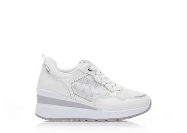 Αθλητικά λευκά δερματίνη με ασημί λεπτομέρειες ΛΕΥΚΟ - Tsoukalas - 