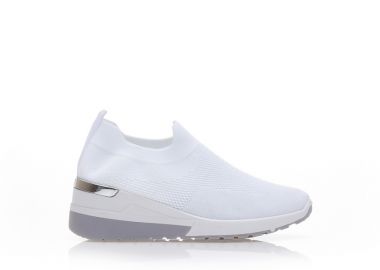 Αθλητικά λευκά υφασμάτινα κάλτσα με μεταλλική λεπτομέρεια στο πίσω μέρος ΛΕΥΚΟ - Tsoukalas - 