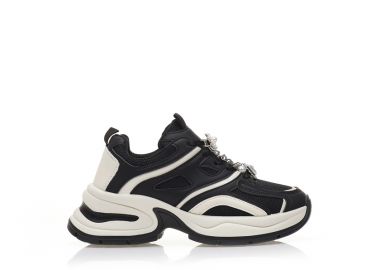 Αθλητικά μαύρα υφασμάτινα με διακοσμητικά ΜΑΥΡΟ - Tsoukalas - 