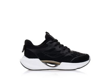 Αθλητικά μαύρα υφασμάτινα με ιδιαίτερη σόλα ΜΑΥΡΟ - Tsoukalas - 