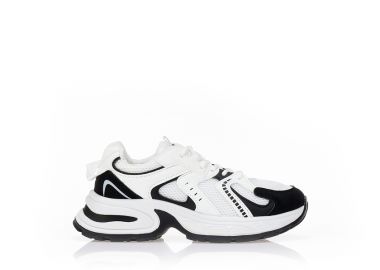 Αθλητικά με δίχτυ και δερματίνη ΜΑΥΡΟ - Tsoukalas - 