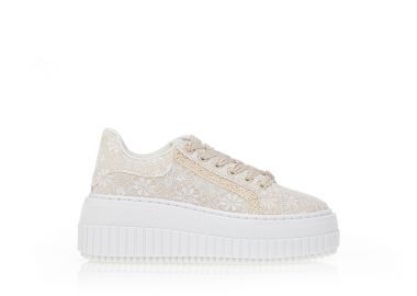 Αθλητικά με πλατφόρμα και δαντέλα ΜΠΕΖ - Tsoukalas - 