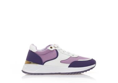 Αθλητικά μωβ δερματίνη με λιλά και λευκές λεπτομέρειες ΜΩΒ - Tsoukalas - 