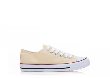 Αθλητικά μπεζ υφασμάτινα με κορδόνια ΜΠΕΖ - Tsoukalas - 