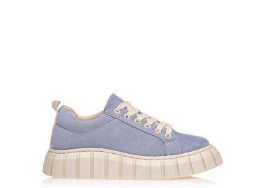 Αθλητικά μπλε σουέτ με κορδόνια ΜΠΛΕ - Tsoukalas - 