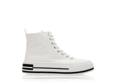 Αθλητικά μποτάκια λευκά υφασμάτινα ΛΕΥΚΟ - Tsoukalas - 