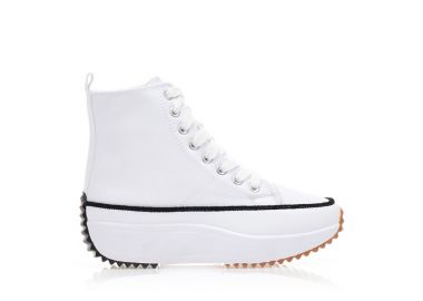 Αθλητικά μποτάκια λευκά υφασμάτινα με ιδιαίτερη σόλα ΛΕΥΚΟ - Tsoukalas - 