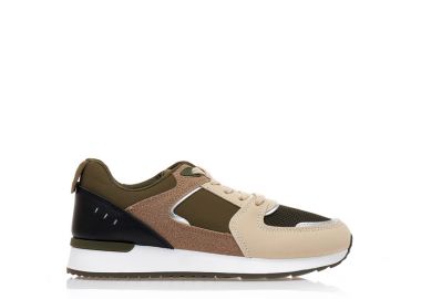 Αθλητικά πράσινα δερματίνη με υφασμάτινες και σουέτ λεπτομέρειες ΠΡΑΣΙΝΟ - Tsoukalas - 