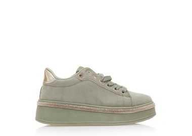 Αθλητικά πράσινα σουέτ με χρυσές λεπτομέρειες και στρας ΠΡΑΣΙΝΟ - Tsoukalas - 