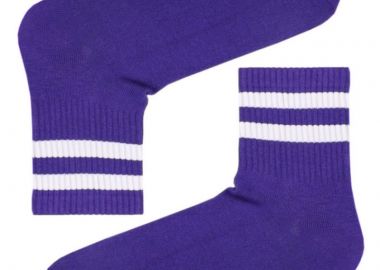 Αθλητικές κάλτσες με λωρίδες σε μοβ unisex - chetic socks - 