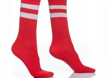 ΑΘΛΗΤΙΚΗ ΓΥΝΑΙΚΕΙΑ ΒΑΜΒΑΚΕΡΗ ΚΑΛΤΣΑ ΜΕ ΦΑΡΔΥ ΛΑΣΤΙΧΟ ΚΑΙ ΡΙΓΕΣ 3122 ΚΟΚΚΙΝΟ - INIZIO - 