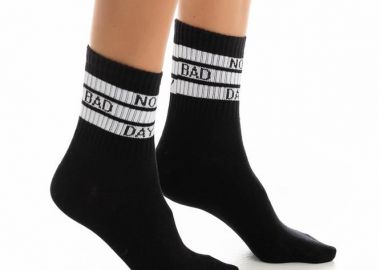 ΑΘΛΗΤΙΚΗ ΓΥΝΑΙΚΕΙΑ ΗΜΙΚΟΝΤΗ ΚΑΛΤΣΑ ΣΧΕΔΙΟ NO BAD DAY 3907-11 ΜΑΥΡΟ - Inizio - 