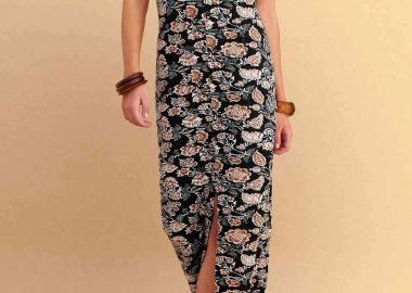 Attrativo γυναικεία midi αμάνικο φόρεμα με floral print - 9923500 Μαύρο - ATTRATTIVO - 
