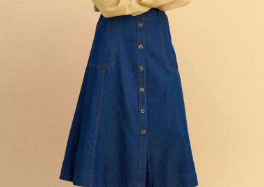 Attrativo γυναικεία midi denim φούστα - 91253518 Μπλε Σκούρο - ATTRATTIVO - 