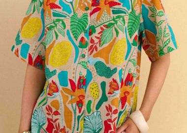 Attrativo γυναικείο πουκάμισο με floral print - 9923298 Μπλε - ATTRATTIVO - 