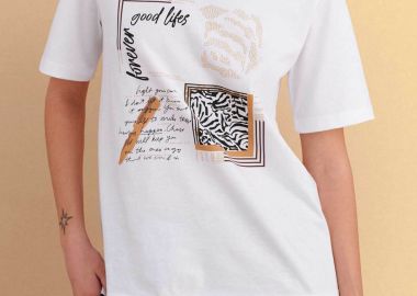 Attrativo γυναικείο T-shirt με print - 9923695 Λευκό - ATTRATTIVO - 