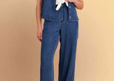Attrativo γυναικείο τζιν παντελόνι Straight Fit - 9923101 Μπλε Σκούρο - ATTRATTIVO - 