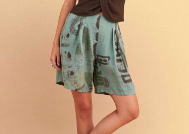 Attrattivo γυναικεία βερμούδα με all-over print - 9924384 Μπλε - ATTRATTIVO - 