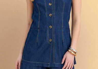 Attrattivo γυναικείo denim γιλέκο - 91253616 Μπλε Σκούρο - ATTRATTIVO - 