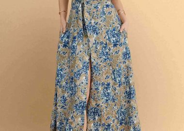 Attrattivo γυναικείο midi φόρεμα σεμιζιέ με floaral print - 9923201 Μπλε - ATTRATTIVO - 