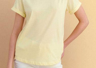 Attrattivo γυναικείο T-shirt μονόχρωμο - 9908970D Κίτρινο - ATTRATTIVO - 