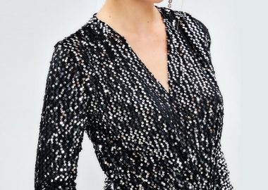 Aurora γυναικείο κορμάκι με παγιέτες ασημί - SOU - 