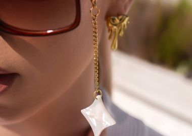 ΑΞΕΣΟΥΑΡ ΓΥΑΛΙΩΝ 18ΚΑΤ ΛΕΥΚΟ - RHOMBUS - sense-shop - 