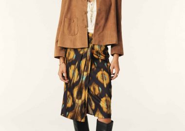 ba&sh γυναικεία midi wrap φούστα με all-over print 