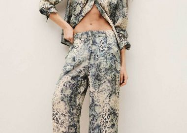 ba&sh γυναικείο παντελόνι με snake print 