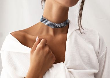 BABY BLUE STRASS CHOKER - sense-shop - 