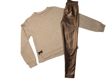 BABYLON ΠΑΙΔΙΚΟ ΣΕΤ ΜΕ ΔΕΡΜΑΤΙΝΗ ΚΟΛΑΝ 1954 - μπεζ ΜΠΕΖ - BABYLON - 