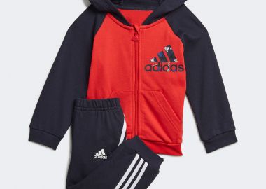 BADGE OF SPORT FULL-ZIP HOODIE JOGGER SET ΜΠΛΕ - ADIDAS PERFORMANCE - 