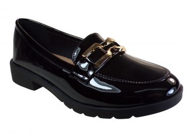 BAGIOTA Shoes Γυναικεία Παπούτσια Μοκασίνια 5305 Μαύρο Λουστρίνι - Bagiota Shoes - 