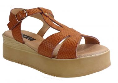 Bagiota Shoes Γυναικεία Πέδιλα Πλατφόρμα 811 Ταμπά Φίδι Δέρμα - Bagiota Shoes - 