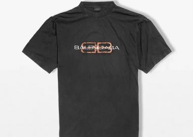 BALENCIAGA Ανδρικό Μαύρο BB Icon Stencil T-Shirt - BALENCIAGA - 