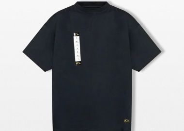 BALENCIAGA Ανδρικό Μαύρο Printed Label T-Shirt - BALENCIAGA - 