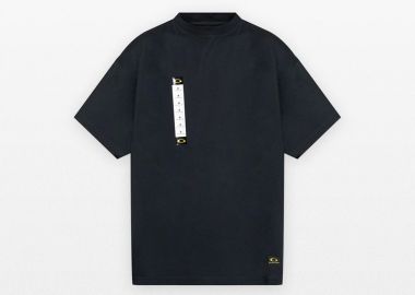 BALENCIAGA Ανδρικό Μαύρο Printed Label T-Shirt - BALENCIAGA - 